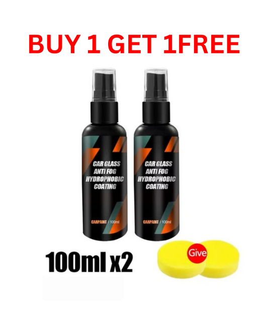 🚗 Car Glass Anti-Fog Hydrophobic Coating 100ML – Buy 1 Get 1 Free 🎁