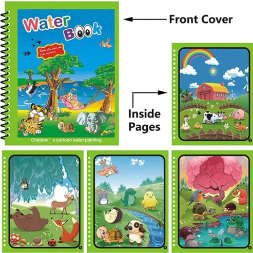 Reusable Magic Coloring Water Book (Pack Of 4 Books + 4Pens)